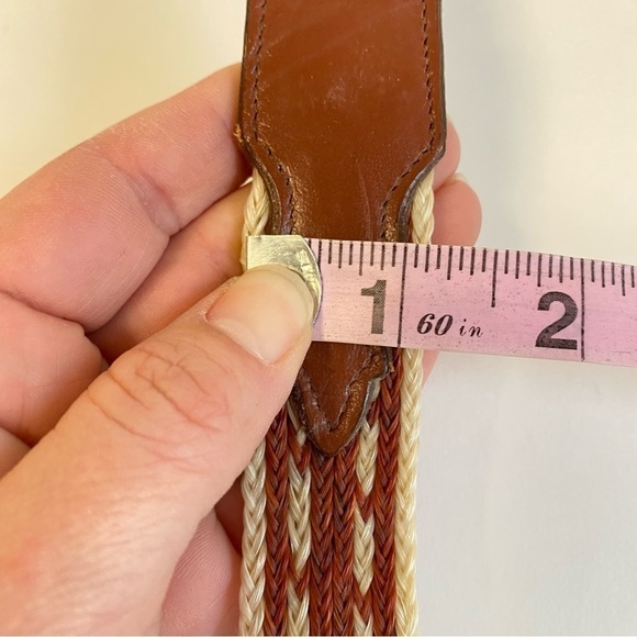 Vintage Hitched Horse Horsehair Belt Western Brown Leather Braided Unisex 26 28 main image 10